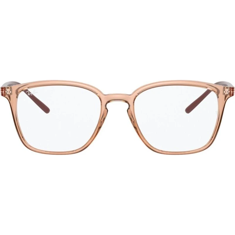 Ray-Ban RX 7185 Lunettes de Vue Géométriques Marron 50mm