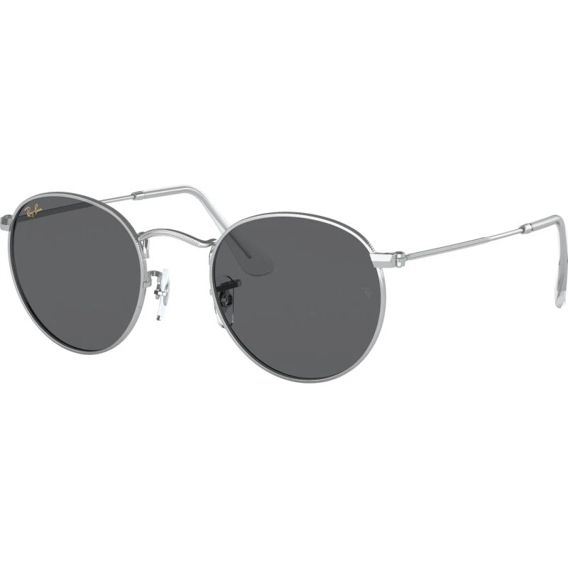 Ray-Ban RB3447 Round Metal Argent Gris Lunettes de Soleil Homme