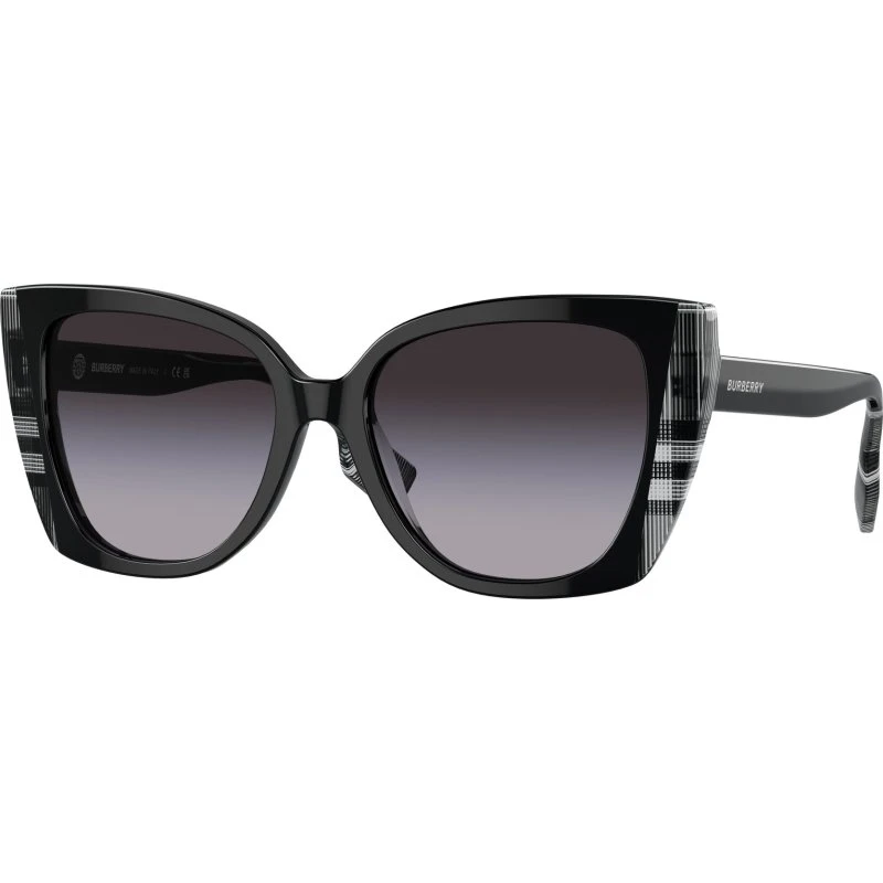Burberry Meryl Be 4393 Lunettes de Soleil Papillon Noir et Gris