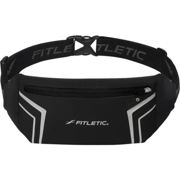 Fitletic Blitz - Ceinture de Course Ajustable Noire, Taille Unique