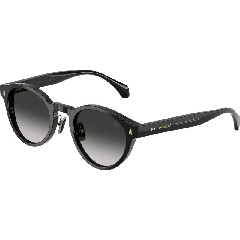 Moncler Ember ME6017D Lunettes de Soleil Rondes Noires Unisexe