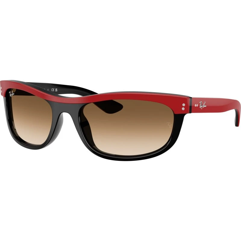 Ray-Ban RB2489 Balorama - Lunettes de soleil Carrées Rouge et Marron