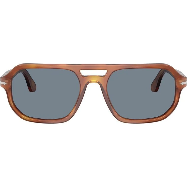 Persol Guido Po 3393s Lunettes de Soleil Pilote Marron et Bleu