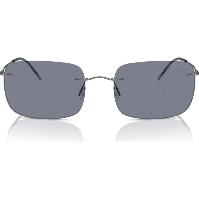 Giorgio Armani AR 1512M Lunettes de Soleil Homme Argentées et Bleues