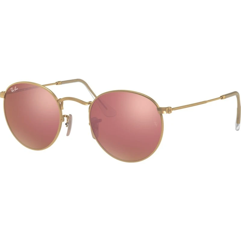 Ray-Ban RB3447 Round Metal Lunettes de Soleil Or et Marron