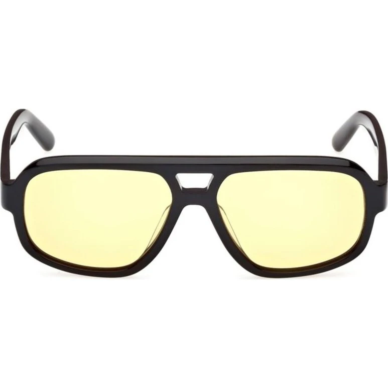 GCDS Lunettes de Soleil Pilote Unisexe Noir et Jaune GD0046