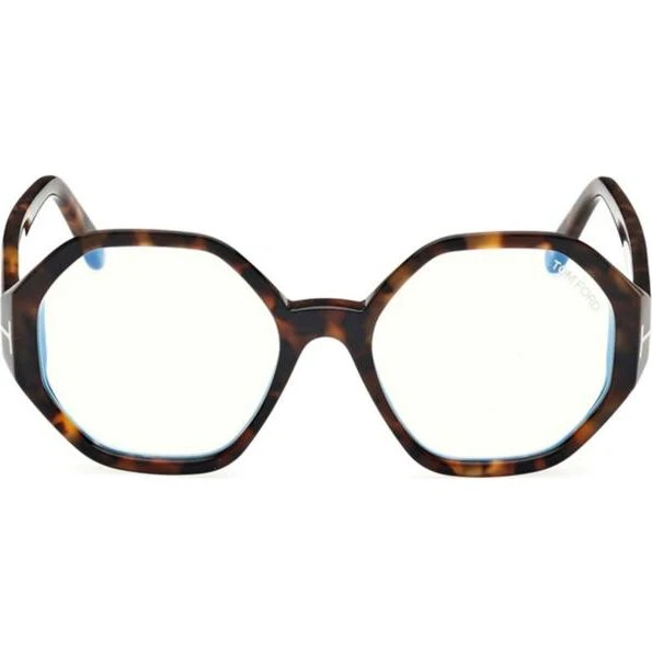Tom Ford FT5967-B Blue Block Lunettes de Vue Femme Havane