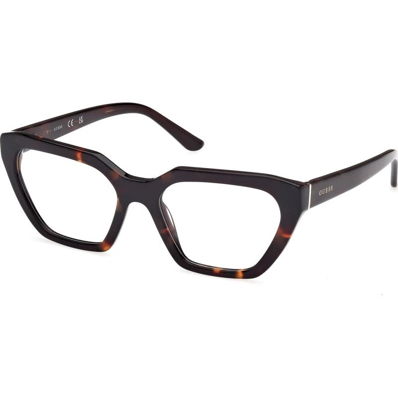 Guess GU50176 052 Montures Optiques Géométriques en Acétate Havane