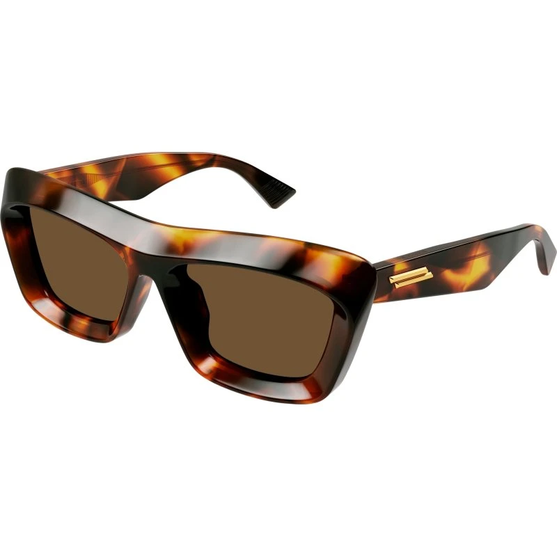 Bottega Veneta BV1283S: Lunettes de Soleil Carrées Havane