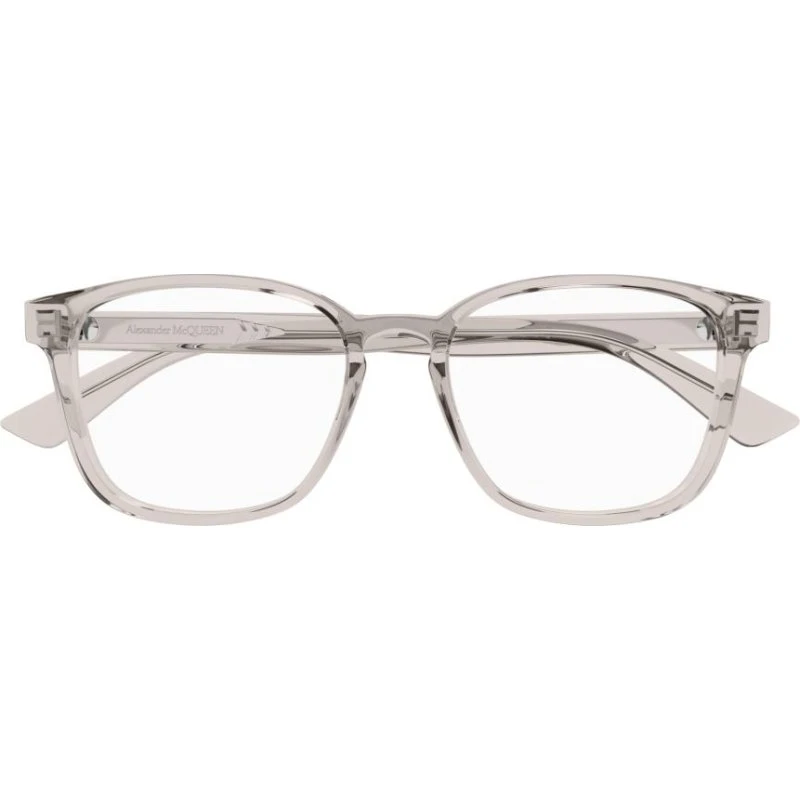 Alexander McQueen AM0462O Lunettes de Vue Homme Carrées Marron