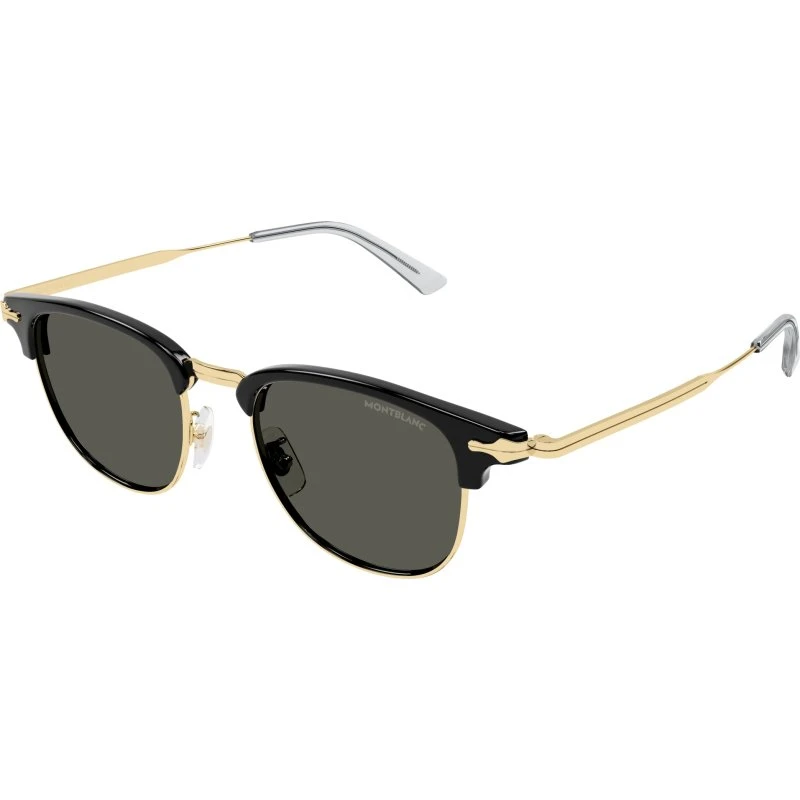 Montblanc MB0364S 001 Lunettes de Soleil Carrées en Métal Noir