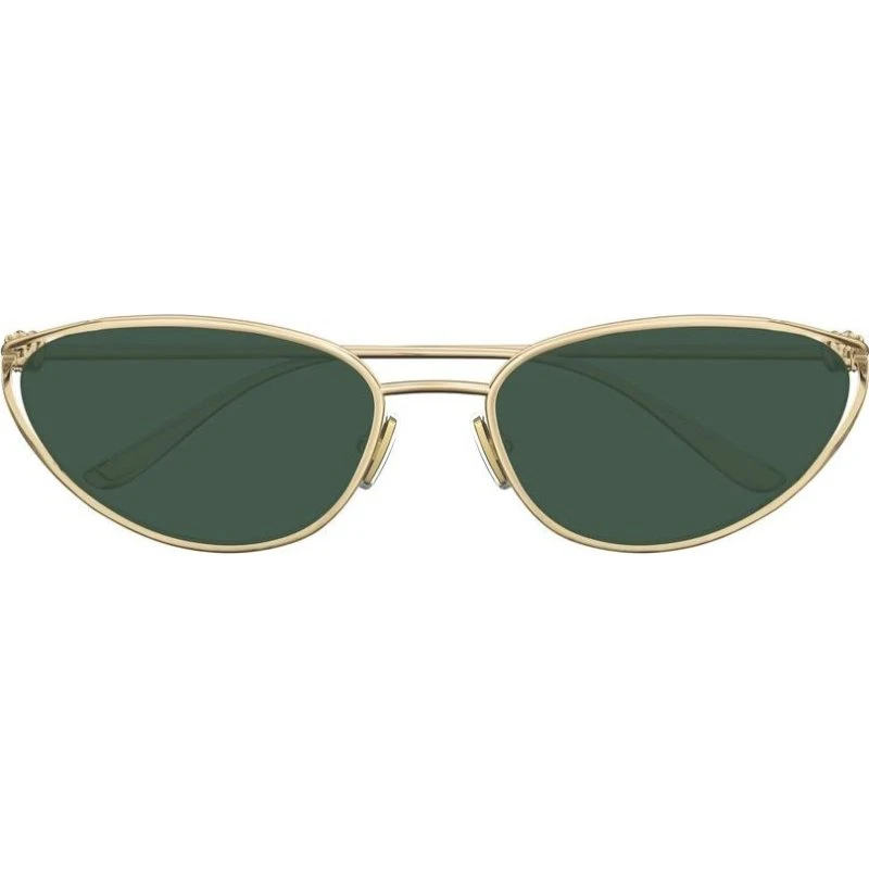 Bottega Veneta BV1330S Lunettes de Soleil Cat Eye Dorées et Vertes