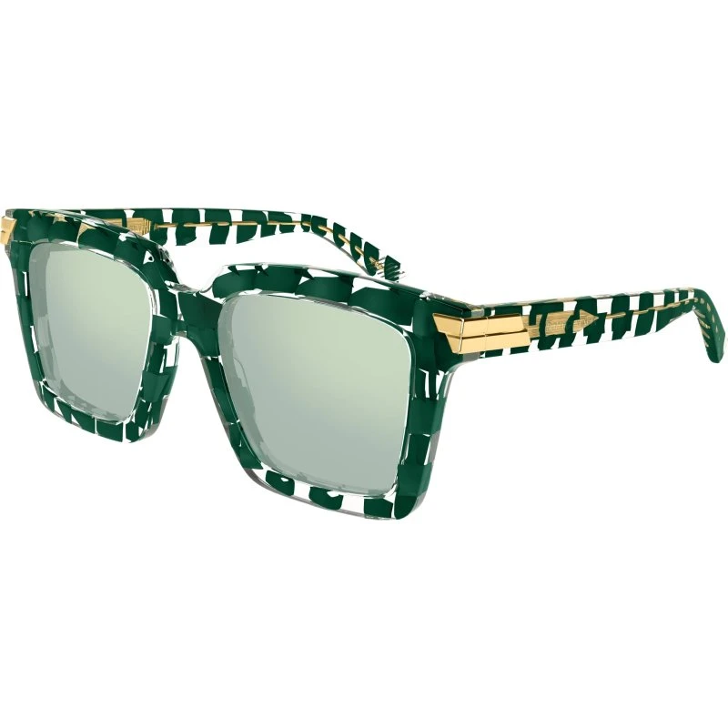 Bottega Veneta BV1005S : Lunettes de soleil carrées en acétate vert