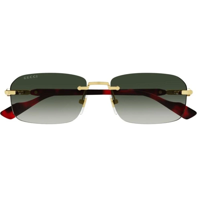 Gucci GG1221S Lunettes de Soleil Homme Doré Géométrique Gris