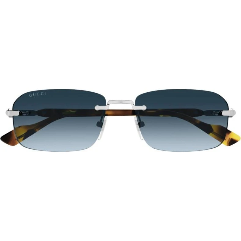 Gucci GG1221S Lunettes de Soleil Homme Géométriques Bleu 56mm