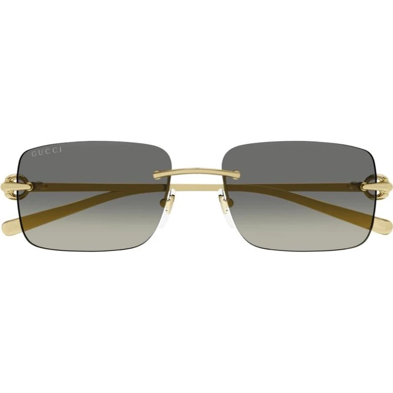 Gucci GG1703S Lunettes de Soleil Carrées Homme - Or et Gris