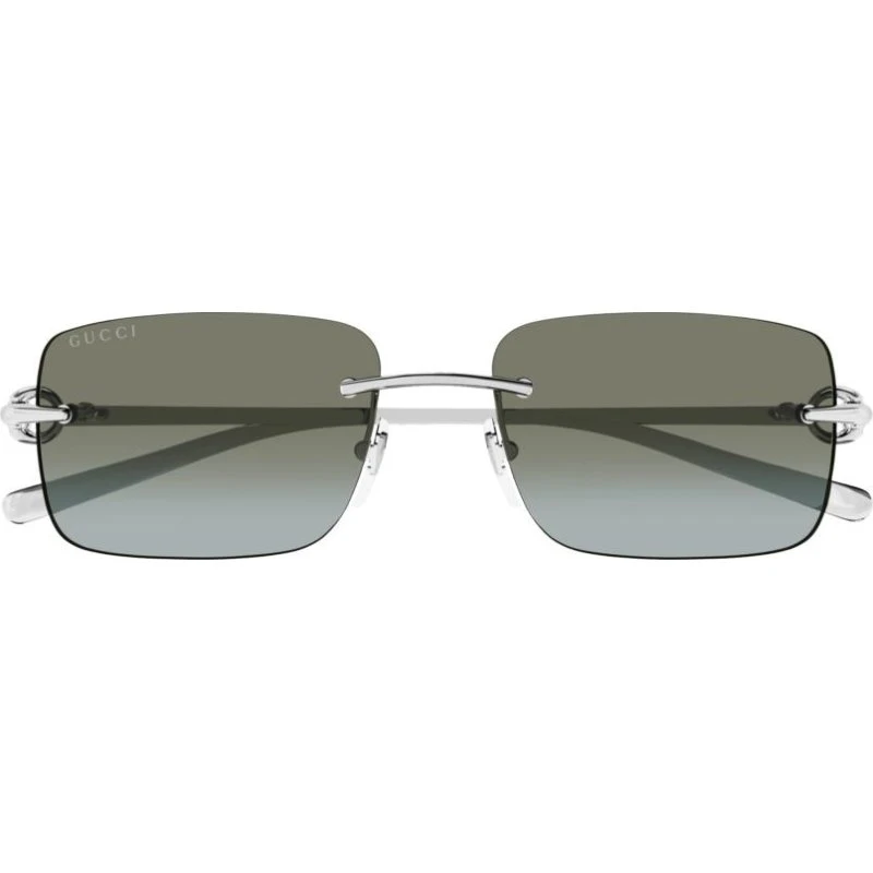 Gucci GG1703S Lunettes de Soleil Homme Carrées Argentées