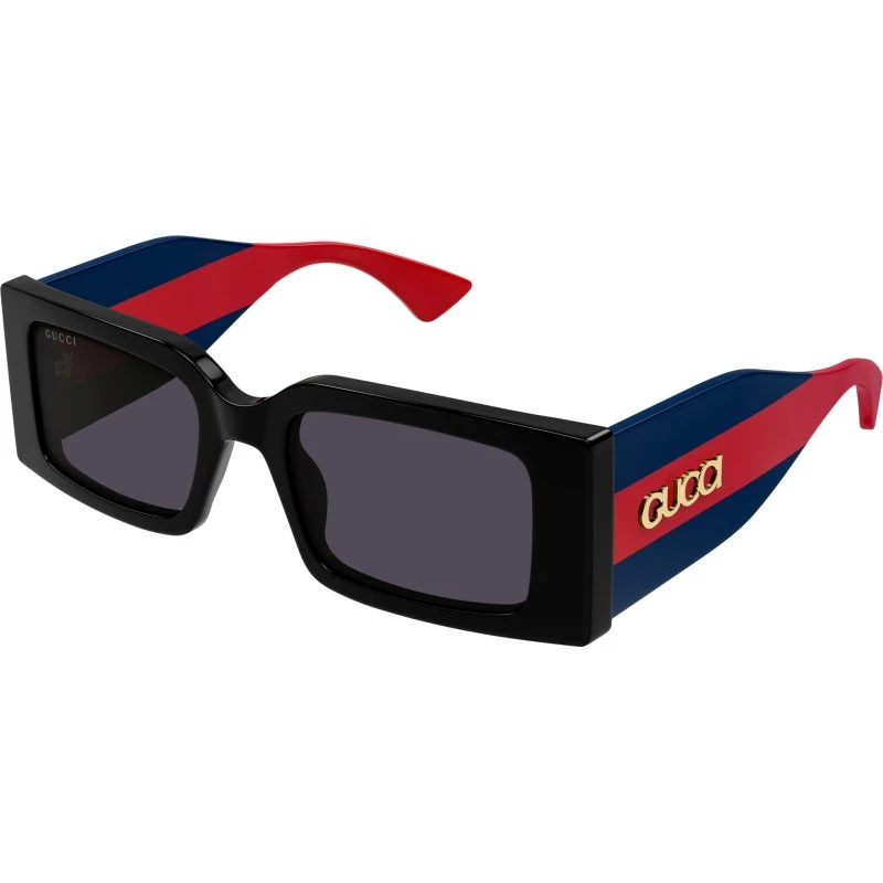 Gucci GG1860S Lunettes de Soleil Carrées Noires et Violettes 52mm