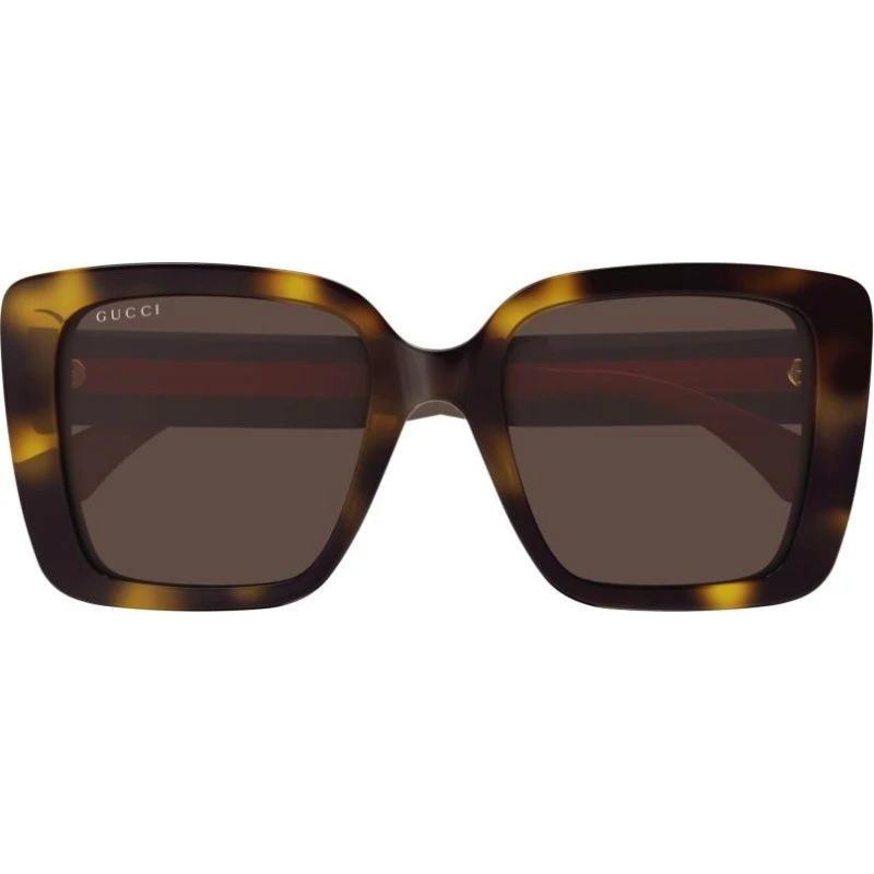 Gucci GG1861S Lunettes de Soleil Carrées Havane Marron 53mm