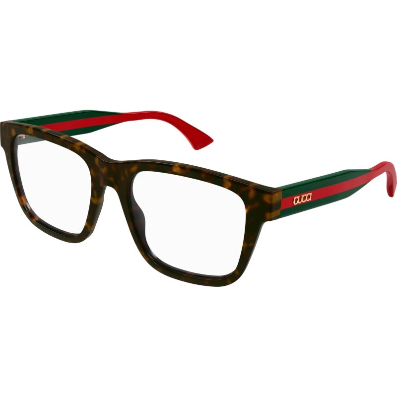 Gucci Homme GG1870O 002 - Montures Optiques Carrées en Acétate Havane