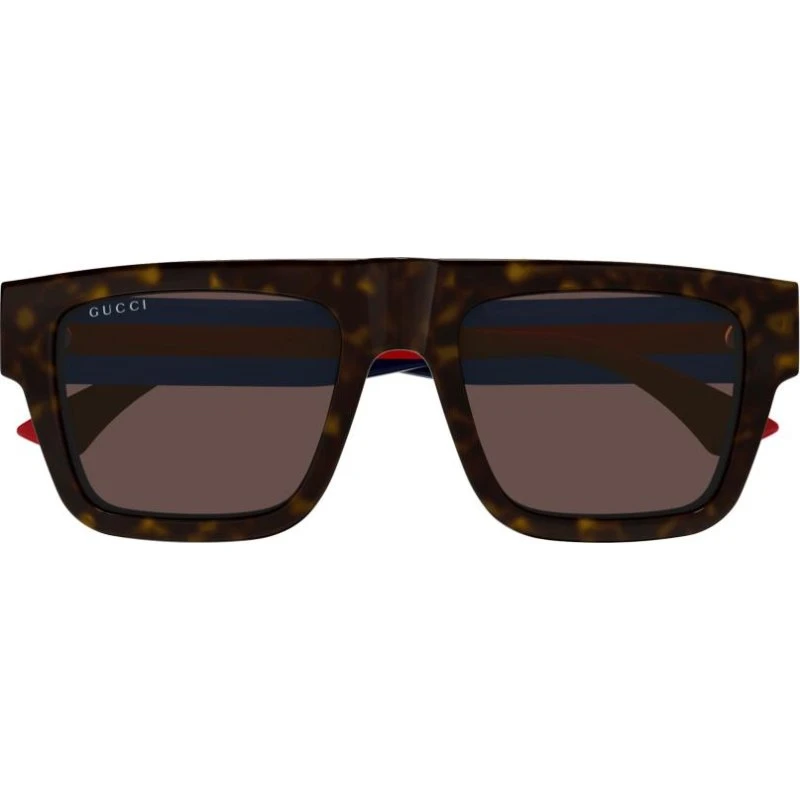 Gucci GG1868S Lunettes de Soleil Homme Carrées Havane Marron 53mm