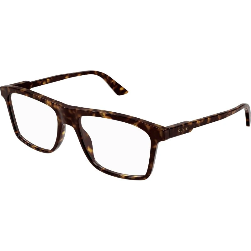 Gucci Homme GG1820O 005 - Montures Optiques Carrées en Acétate Havane
