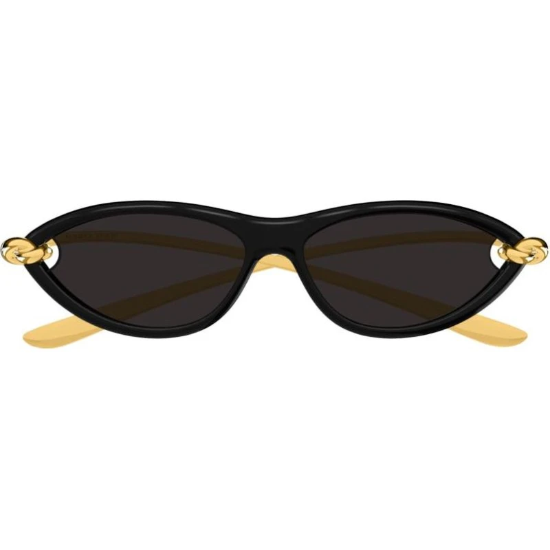 Bottega Veneta BV1390S Lunettes de Soleil Œil de Chat Noir et Gris