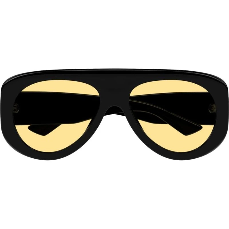 Bottega Veneta BV1362S Lunettes de Soleil Masque Noir et Orange