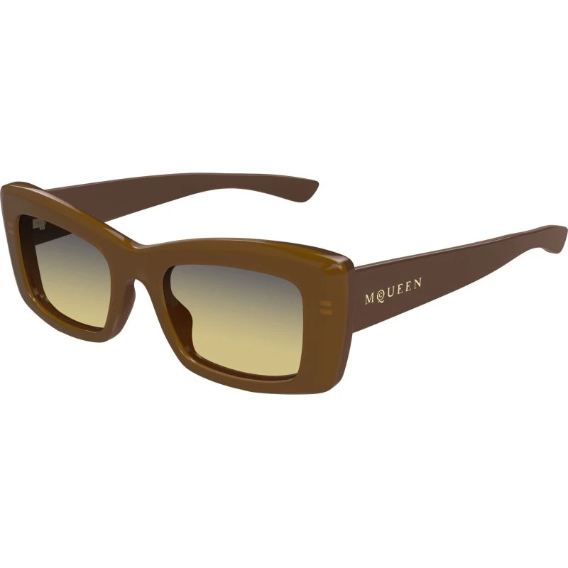 Alexander McQueen AM0526S 003 Lunettes de soleil Carrées Marron
