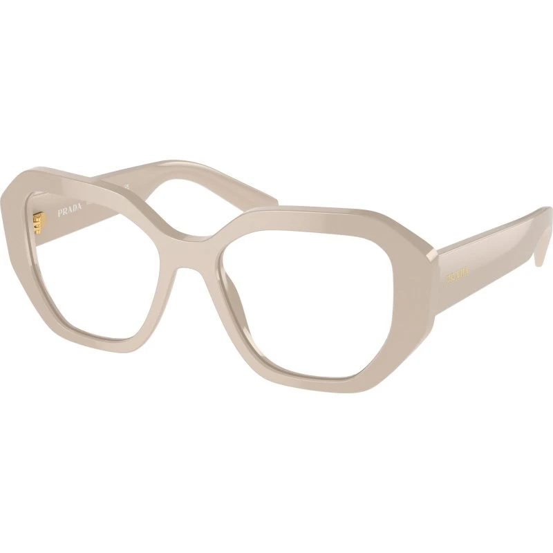 Prada PR A07V Montures Optiques Acétate Blanc Transparent Géométrique