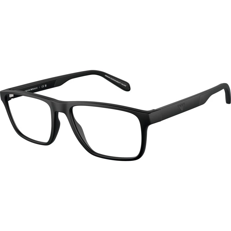 Emporio Armani EA 3233 Lunettes de Vue Homme Rectangulaires Noires 54mm