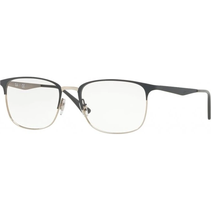 Ray-Ban RX6421 3004 Montures Optiques Carrées en Métal Gris