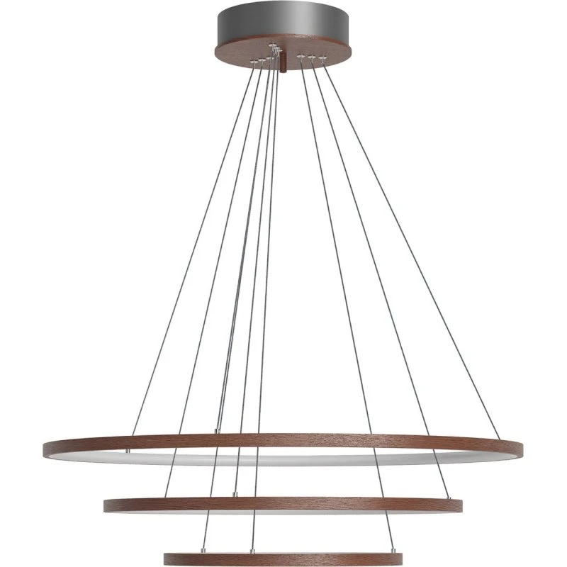 By Rydéns Suspension LED Trione en bois, Ø 80 cm, Noyer