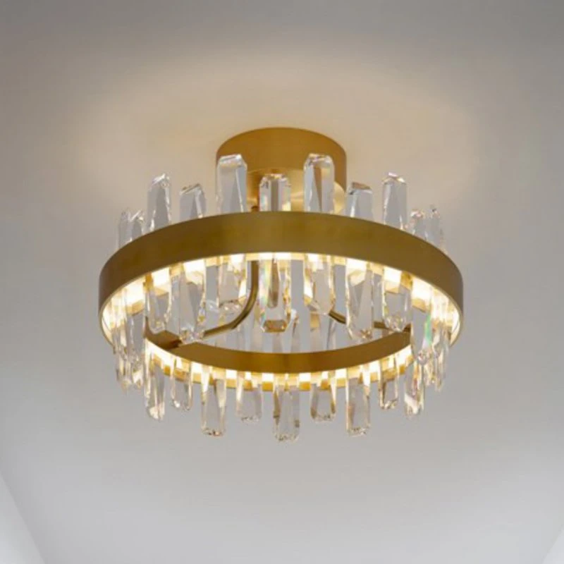 By Rydéns Plafonnier LED Triumph Laiton et Verre Transparent Ø 50 cm