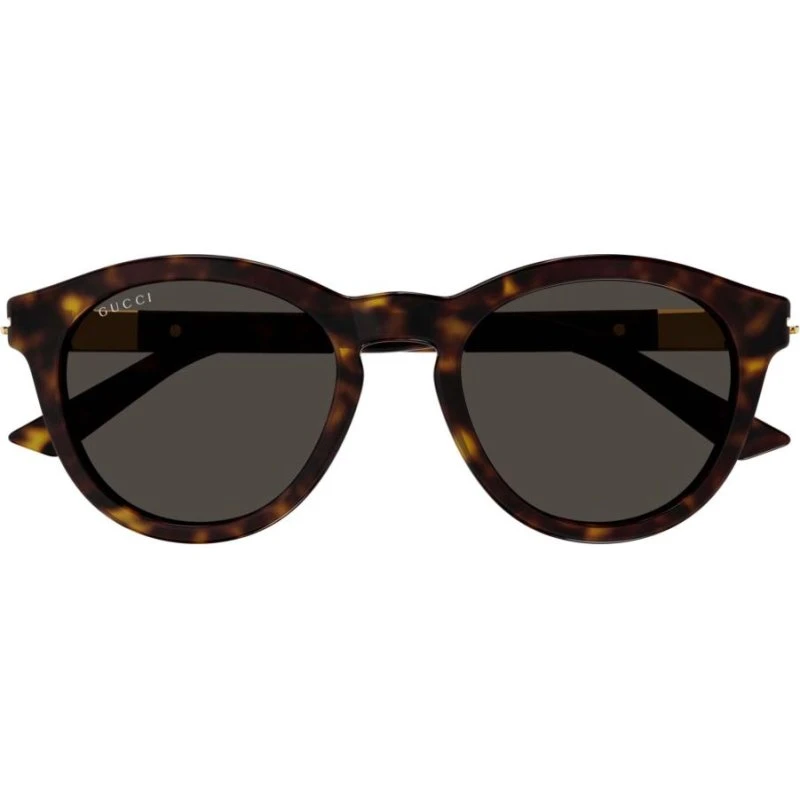 Gucci Homme GG1501S 002 Lunettes de Soleil Rondes en Acétate Havane