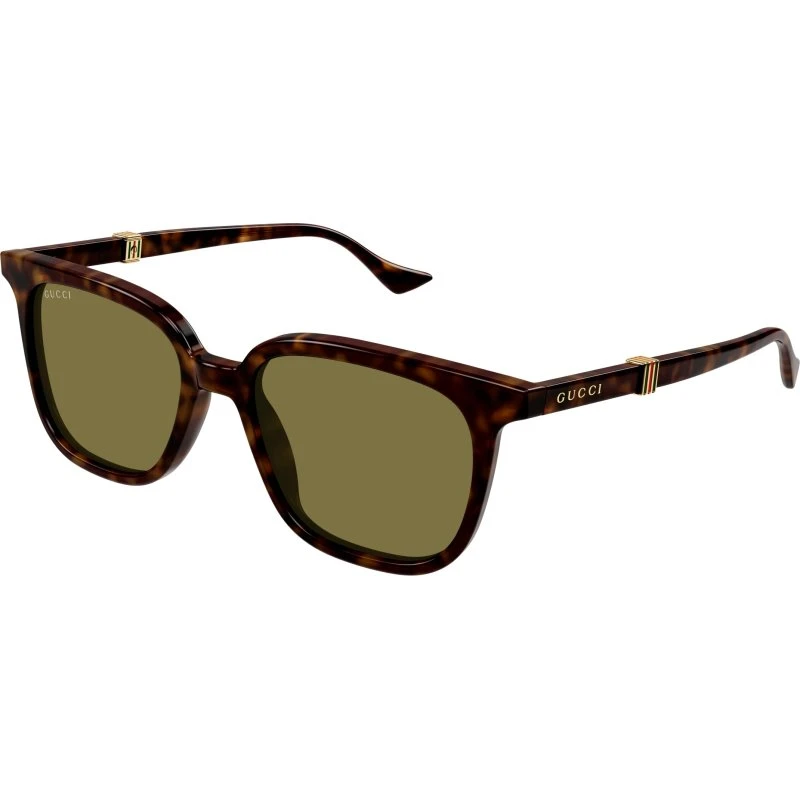 Gucci GG1493S Lunettes de Soleil Homme Carrées Havana Or