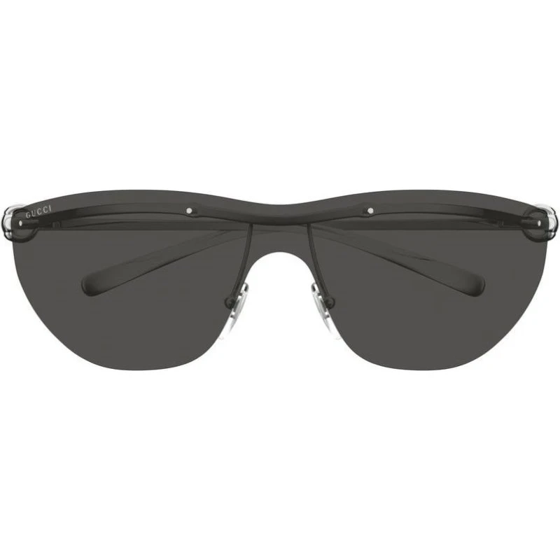 Gucci GG1700S Lunettes de Soleil Masque Argentées et Verres Gris