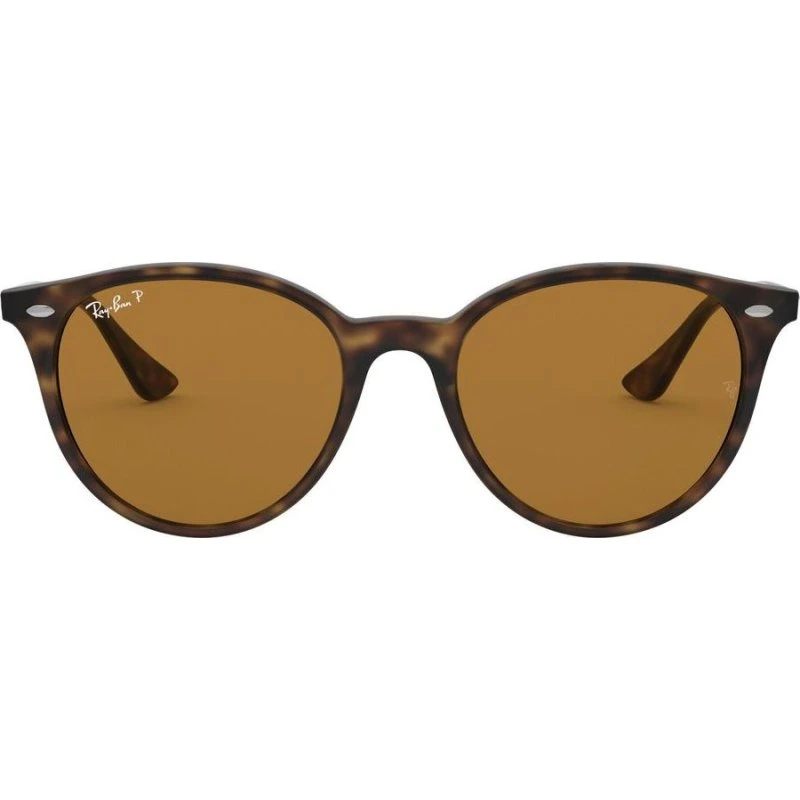 Ray-Ban RB 4305 Lunettes de Soleil Polarisées Rondes Havane