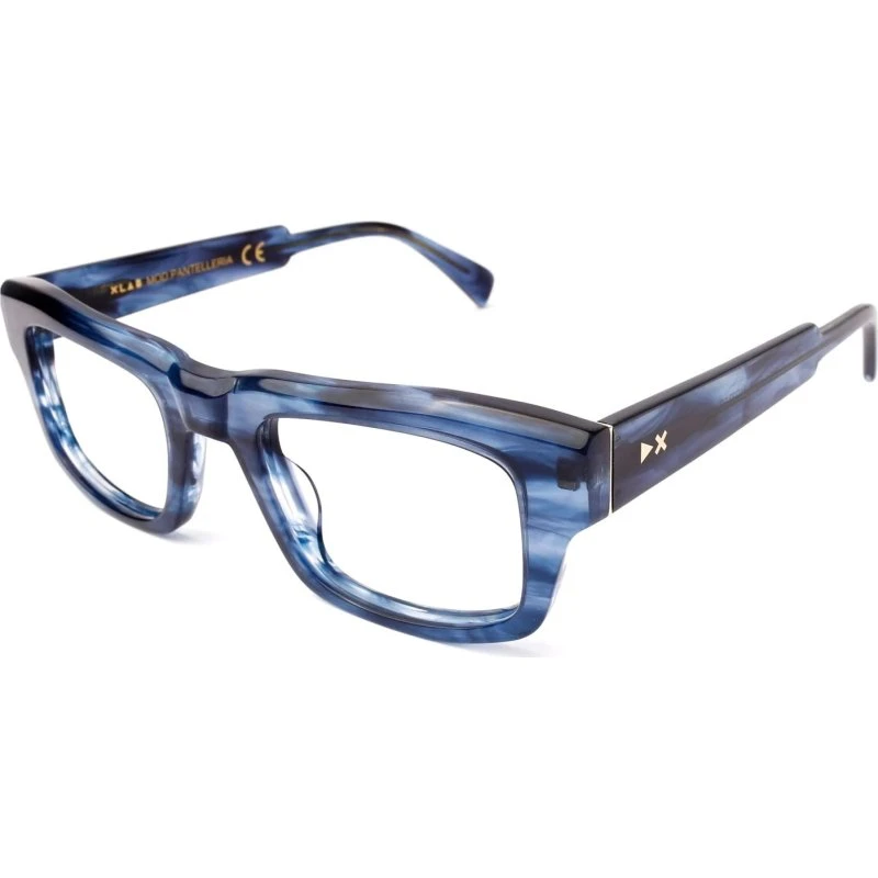 XLAB Pantelleria Montures Optiques Carrées en Acétate Noir et Gris