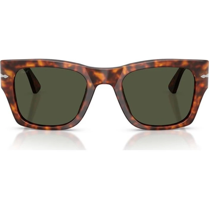 Persol PO 3384S Lunettes de Soleil Carrées Havane et Vertes