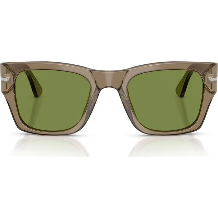 Persol PO 3384S Lunettes de Soleil Carrées Marron et Vertes