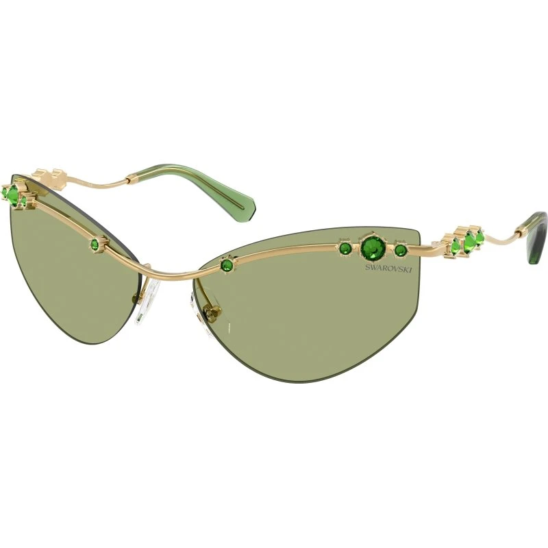 Swarovski Lunettes de Soleil SK7039 Or et Vert - Géométrique