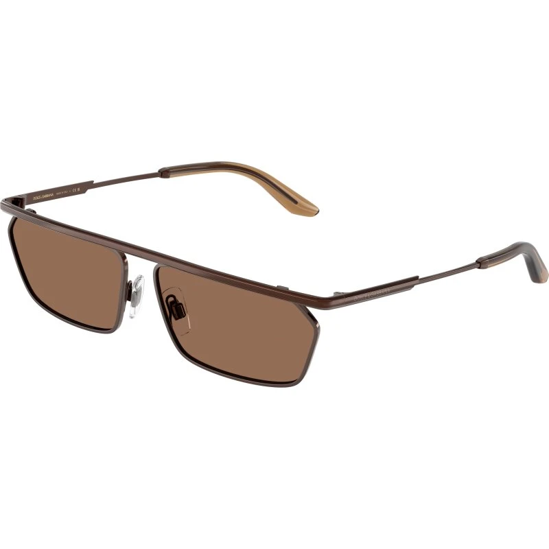 Dolce & Gabbana DG2327 Lunettes de Soleil Carrées en Métal Marron