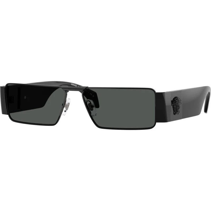 Versace Homme VE2286 Lunettes de Soleil Carrées Métal Noir et Gris