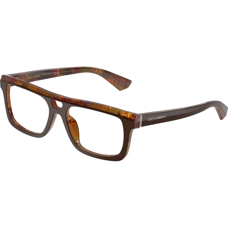 Dolce & Gabbana DG3431 Montures Optiques Carrées en Acétate Marron