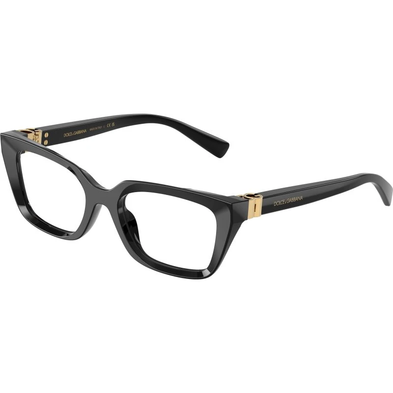 Dolce & Gabbana DG3436 501 Montures Optiques Carrées en Acétate Noir