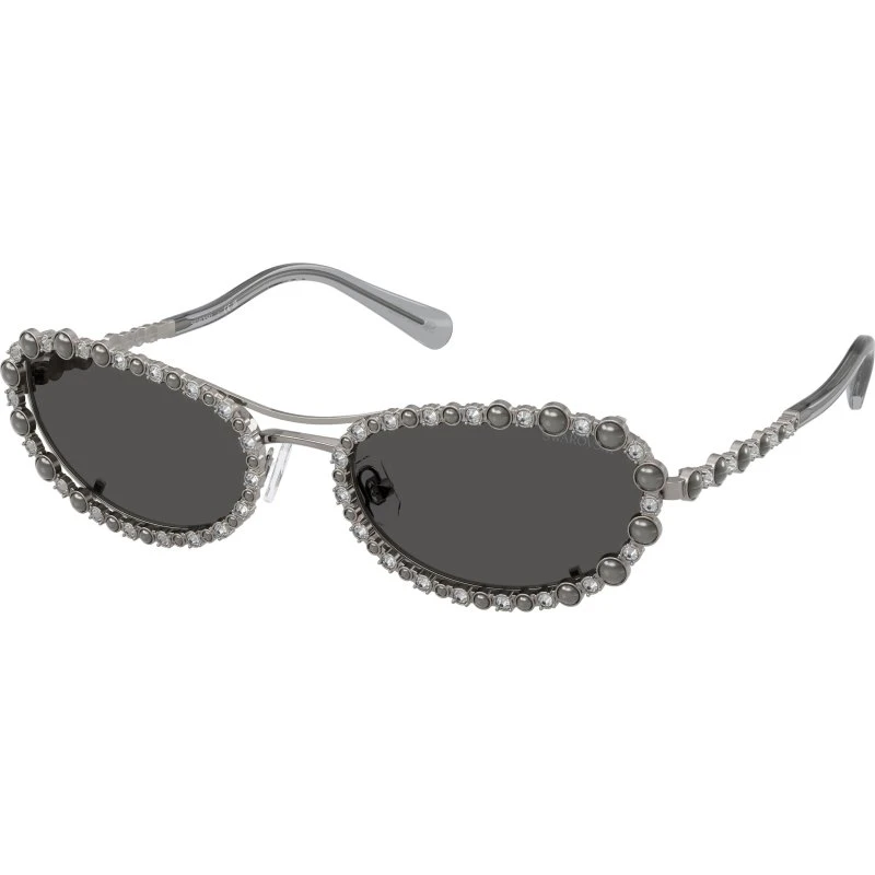 Swarovski Lunettes de Soleil SK7044 Femme - Monture Ronde Métal Gris