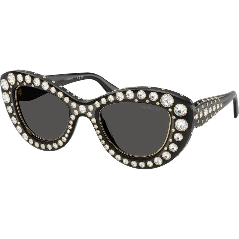 Swarovski SK6060 Lunettes de Soleil Cat Eye en Acétate Gris