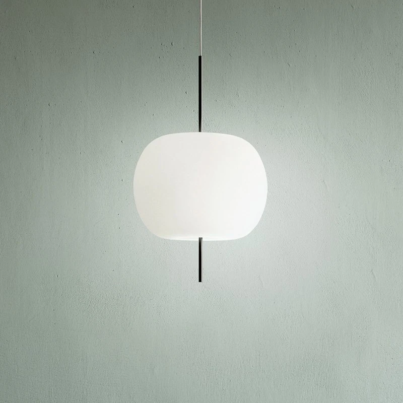 KDLN Suspension Kushi - Verre soufflé et Métal Noir - Ø 16 cm