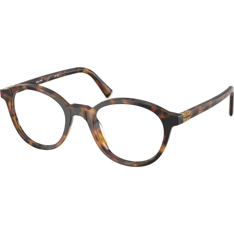 Miu Miu MU 02WV 19P1O1 Montures Optiques Rondes en Acétate Tortue